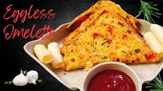 Eggless Omelette omelette vegomeletterecipe proteinrichbreakfast breadrecipe quickbreakfast [upl. by Aidnama647]