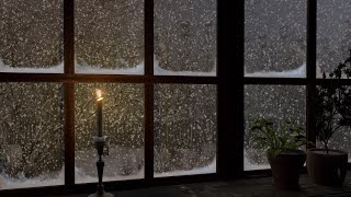 The ambiance felt from the window of the cabin on a cold snowy winter day  Snowstorm Sounds 8 Hours [upl. by Prakash]