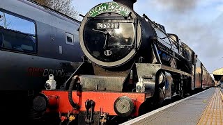 LMS Stanier Black 5 45231 Sherwood Forester in Winchester Eastleigh and Bramley 09122023 [upl. by Suzi]