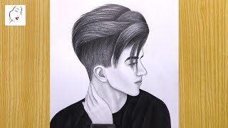 How to draw a Romantic Boy Face easy  Attitude Boy Pencil Drawing  A Handsome Boy Drawing Drawing [upl. by Ahouh155]