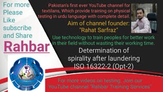 Determination of spirality after laundering  ISO 16322 2 Opt 2  Gap method  Textile testing [upl. by Tadeas460]