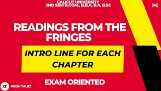 2nd Sem Readings From the Fringes Intro Lines For Each Chapters [upl. by Elhsa]