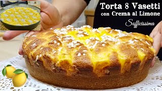 TORTA 8 VASETTI SOFFICISSIMA CON CREMA AL LIMONE 🍋 CAKE 8 JARS WITH LEMON CREAM [upl. by Belsky]