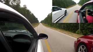 2003 SVT Cobra vs 2004 Mach 1 40mph Roll Race [upl. by Firooc]