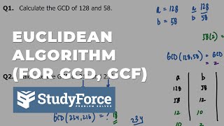 Euclidean Algorithm for Finding the GCD  GCF [upl. by Dutchman]