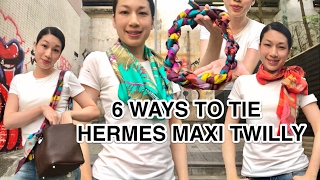 6 WAYS TO TIE AN HERMES MAXI TWILLY [upl. by Essirehs]