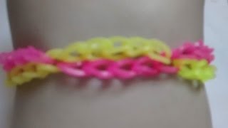 ♥ Como fazer Pulseira Trançada com elástico passo a passo LoomBands sem tear ♥ [upl. by Joleen]