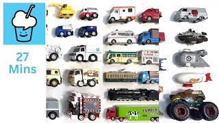 Q car hotwheel tomica street vehicles toys collection Taxi school bus excavator fuel tanker [upl. by Kenweigh]