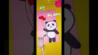 Diy diary decoration  diary decoration with colourful paper panda theme diary panda diy diary [upl. by Ttevy]