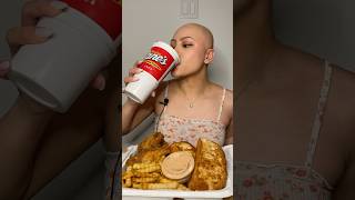 DRINKING CANES SAUCE🍗🥤 shorts mukbang friedchicken raisingcanes [upl. by Nauh212]