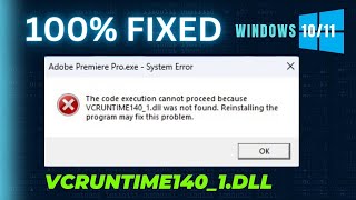 the code execution cannot proceed because vcruntime1401dll was not found [upl. by Concettina]