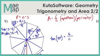 KutaSoftware Geometry Trigonometry And Area Part 2 [upl. by Rednasela8]