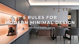 5 Tips For A Minimal Space  BEAU Modern Minimal Home Transformation  Condominium Interior Design [upl. by Ahsote579]