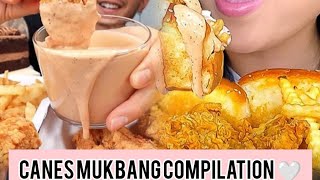 mukbangers eating raising canes asmr compilation delicious asmrmubangeating food [upl. by Osterhus]