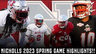 Nicholls 2023 Spring Game  LA Natives Jaylon Spears Collin Guggenheim amp Leonard Kelly Make Plays [upl. by Veradis]