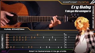 Tokyo Revengers OP  Cry Baby  Official HiGE DANdism  Fingerstyle Guitar Cover  TAB Tutorial [upl. by Sarnoff]