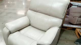 Costco Power Leather Recliner w USB White 449 [upl. by Lodmilla]