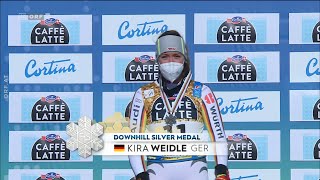 Alpine SkiWm  Abfahrt  Cortina  SILBER  Kira WEIDLE  2021 [upl. by Ydasahc]