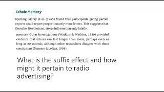 PSYC 3360 Chapter 5 part 3 Iconic Echoic Sensory Memory [upl. by Kaiser111]