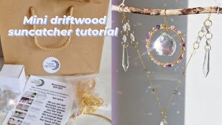 mini driftwood DIY crystal suncatcher how to make a driftwood crystal suncatcher [upl. by Submuloc]