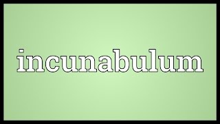 Incunabulum Meaning [upl. by Gilman]