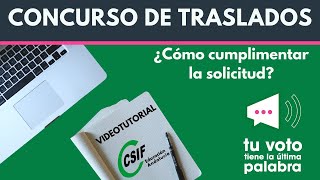 Concurso General de Traslados Cómo rellenar la solicitud – Curso 2223 [upl. by Leonor183]