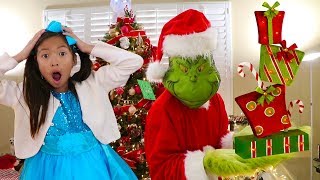 Wendy Pretend Play How the Grinch Stole Christmas Presents Funny Kids Story [upl. by Parthen]