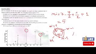 correction exercice 1  examen Spectrométrie de masse 2024 part 2 [upl. by Bowrah]