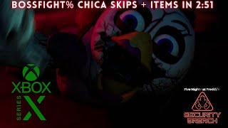 WR FNaF Security Breach  Bossfight Chica Skips  Items on Xbox Series X in 251 IGT 115 [upl. by Rimas941]