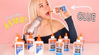 I Finally Tried ASMR But It Was Weird  Slime Eating Glue Fizzy Sounds amp more [upl. by Ardnuassac]