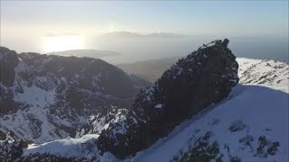 The Inaccessible Pinnacle amp The Black Cuillin Isle of Skye Scotland from the air [upl. by Noam]