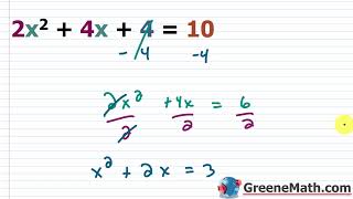 Solving Quadratic Equations by Completing the Square Practice Test Full Solutions [upl. by Ignatz]