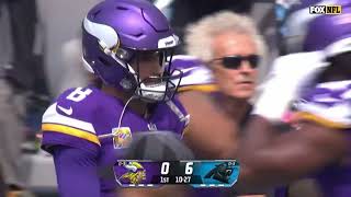 Kirk Cousins throws a pick 6 amp gets absolutely trucked [upl. by Ahsirahc]