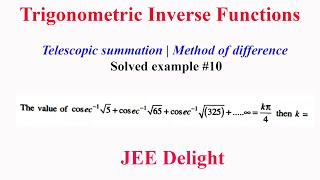 ITF Telescopic summation Method of difference Solved example 10 details in description [upl. by Busiek118]