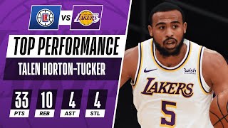 Talen HortonTucker ERUPTS For 33 PTS 10 REB 4 AST amp 4 STL In Lakers W [upl. by Enelhtac920]