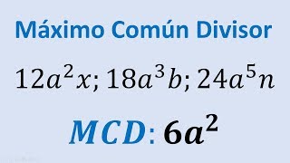 Maximo comun divisor de monomios ejercicios resueltos ejemplo 05 [upl. by Osher]