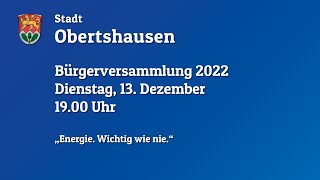 Stadt Obertshausen  Bürgerversammlung 2022 [upl. by Argent]