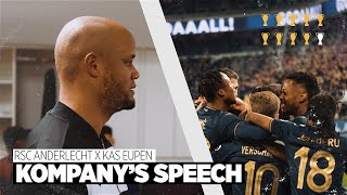 VINCENT KOMPANY  The coachs speech after the qualification against Eupen [upl. by Ahserb]