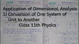 Application of Dimensional Analysis Part 1 Chapter 1 Units and Measurement Class 11 Physics [upl. by Doersten737]