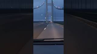 Strong winds cause tarp to fly off of the Mackinac Bridge [upl. by Kado954]