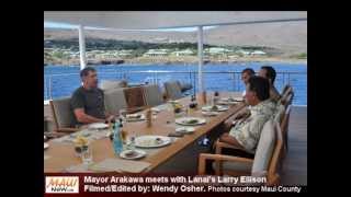 Larry Ellison Invites Maui Mayor to Meeting on Lanai Yacht  Feb 2013 [upl. by Verene215]