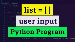 User Input for a List  Python Programming language Tutorial [upl. by Melamed447]