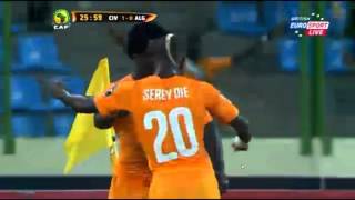 Côte dIvoire Ivory Coast vs Algeria  halftime goal  CAN 2015 [upl. by Assirahs]