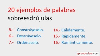 20 ejemplos de palabras sobreesdrujulas para niños de primaria [upl. by Adidnere]