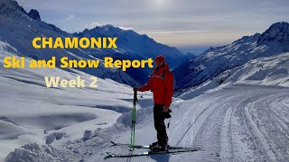 CHAMONIX Ski and Snow Report week 2  Powder at GM and touring at Le Tour [upl. by Jodi]