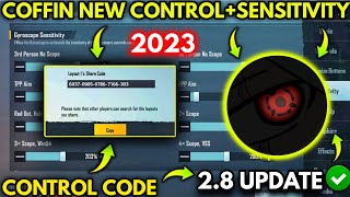 COFFIN NEW 28 SENSITIVITY SETTINGS COFFIN NEW CONTROL CODE BGMIPUBG [upl. by Patnode]