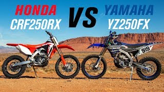 2019 Honda CRF250RX vs Yamaha YZ250FX [upl. by Ggerc282]