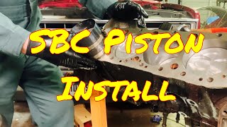 Installing Pistons  Cheap Vortec 350 Build [upl. by Melak]