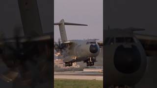 AIRBUS A400M ATLAS  CLOSEUP LANDING [upl. by Karlotte182]