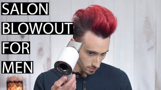 Silky Smooth Salon Blowout for Men  Blow Drying Tutorial [upl. by Twedy926]